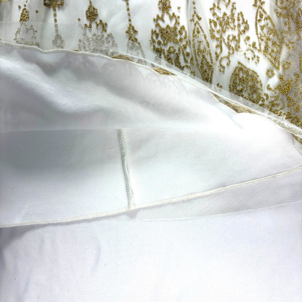 Vintage Y2K Taboo White Embellished‎ Dress M Babydoll Ethereal Hoco Coquettte - Picture 9 of 11